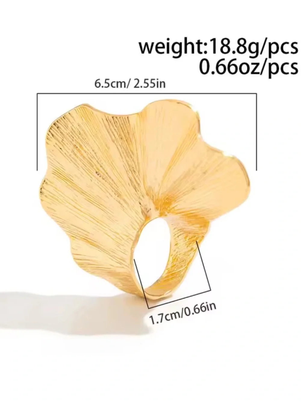 REVOLVE Sculpted Gold Leaf Statement Ring